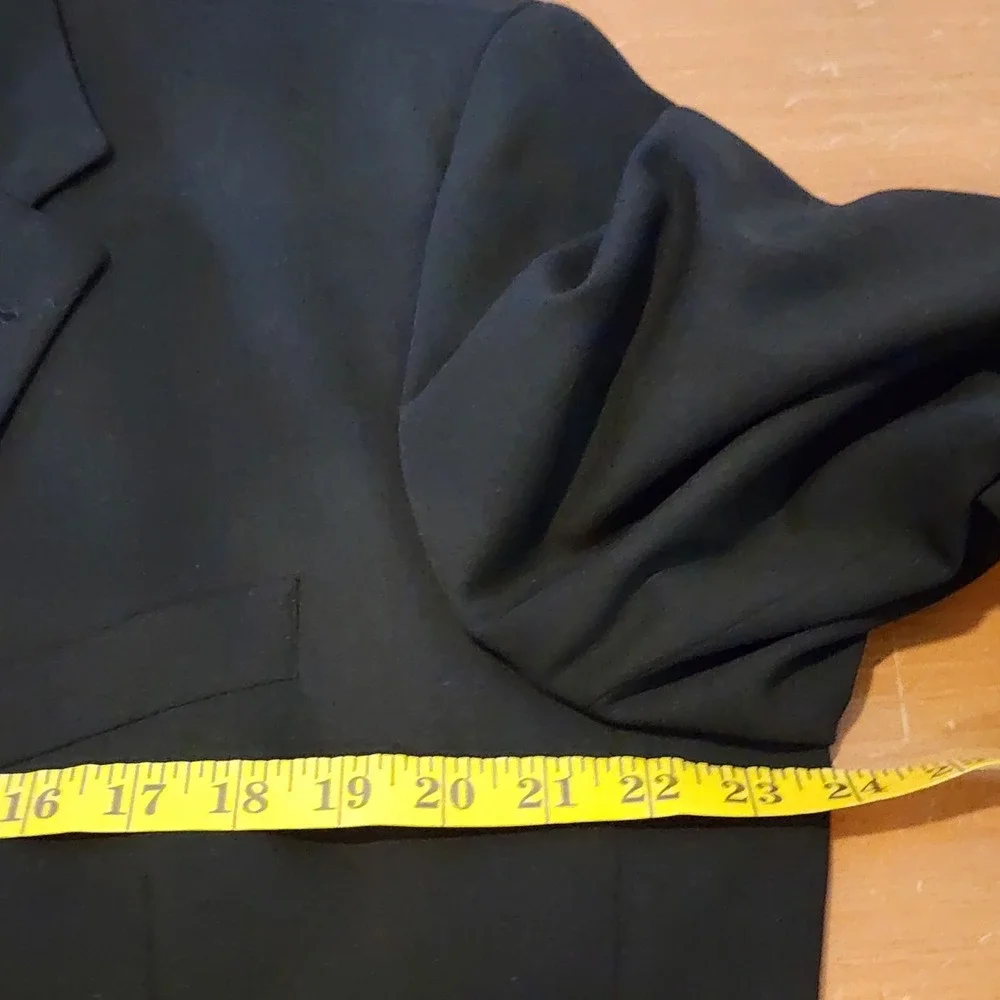 Hugo Boss Virgin Wool Blazer Mens 44L Black Made in USA Business Wedding Vintage